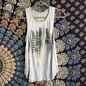 Blue graphic tank top